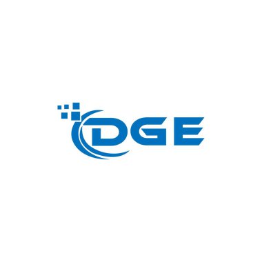 Beyaz arka planda DGE harf logosu tasarımı. DGE yaratıcı harflerin baş harfleri logo kavramı. DGE harf tasarımı. 