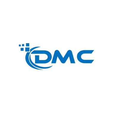 Beyaz arka planda DMC harf logosu tasarımı. DMC yaratıcı harflerin baş harfleri logo kavramı. DMC harf tasarımı. 