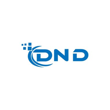 Beyaz arka planda DND harf logosu tasarımı. DND yaratıcı harflerin baş harfleri logo kavramı. DND harf tasarımı. 