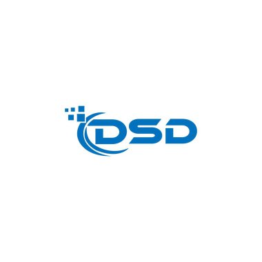 Beyaz arka planda DSD mektup logosu tasarımı. DSD yaratıcı harflerin baş harfleri logo kavramı. DSD harf tasarımı. 
