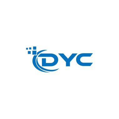 Beyaz arka planda DYC harf logosu tasarımı. DYC yaratıcı harflerin baş harfleri logo kavramı. DYC harf tasarımı. 