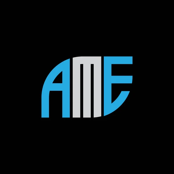 Ame Letter Logo Design Auf Schwarzem Hintergrund Ame Kreative Initialen — Stockvektor