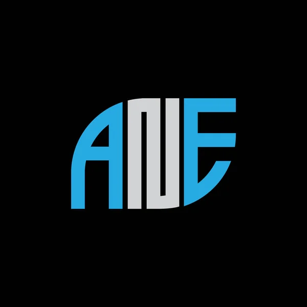 Ane Letter Logo Design Black Background Ane Creative Initials Letter — Image vectorielle