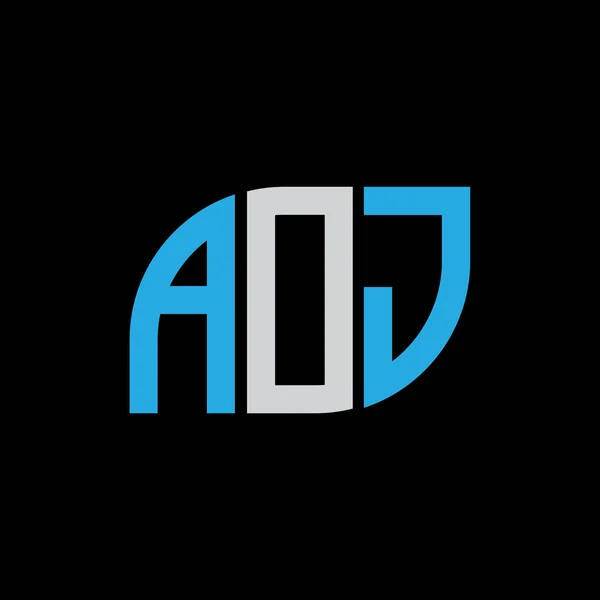 Σχέδιο Λογότυπου Επιστολής Aoj Μαύρο Φόντο Aoj Δημιουργική Αρχικά Γράμμα — Διανυσματικό Αρχείο