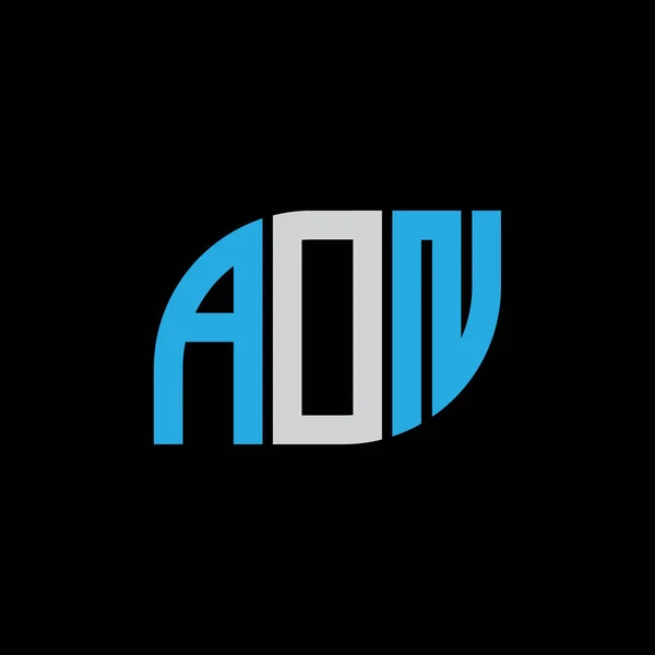 Σχεδιασμός Λογότυπου Επιστολής Aon Μαύρο Φόντο Έννοια Λογότυπου Δημιουργικών Αρχικών — Διανυσματικό Αρχείο