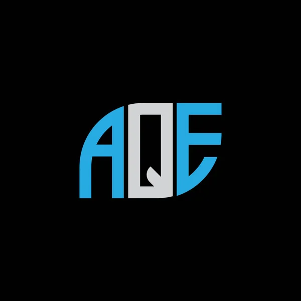 Aqe Brief Logo Design Auf Schwarzem Background Aqe Kreative Initialen — Stockvektor
