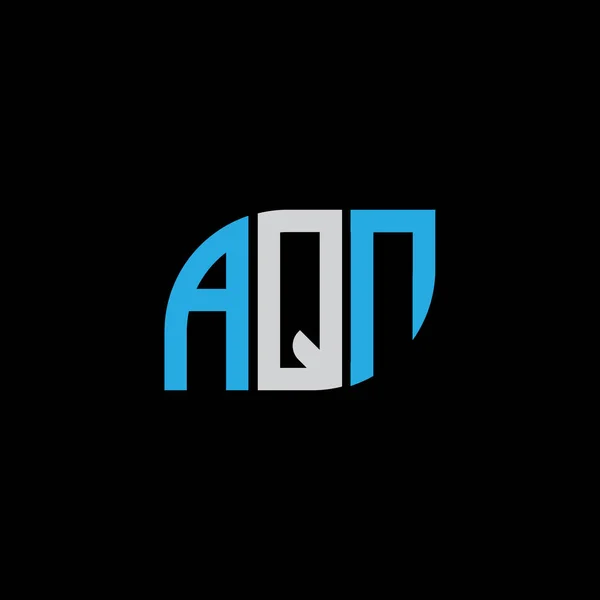 Aqn Letter Logo Design Black Background Aqn Creative Initials Letter — 图库矢量图片