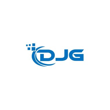 Beyaz arka planda DJG harf logosu tasarımı. DJG yaratıcı harflerin baş harfleri logo kavramı. DJG harf tasarımı. 