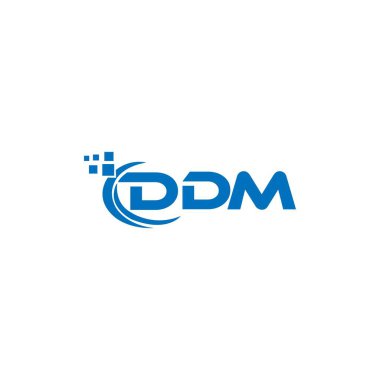 Beyaz arka planda DDM harf logosu tasarımı. DDM yaratıcı harflerin baş harfleri logo kavramı. DDM harf tasarımı. 