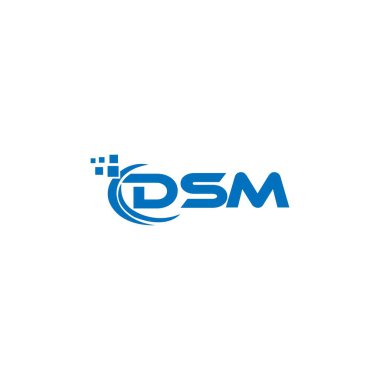 Beyaz arkaplanda DSM harf logosu tasarımı. DSM yaratıcı harflerin baş harfleri logo kavramı. DSM harf tasarımı. 