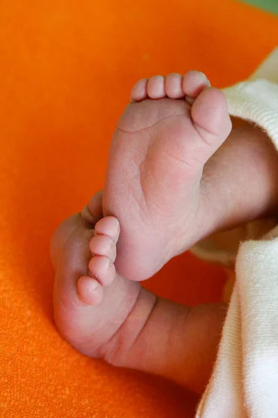 Nahaufnahme Der Füße Von Neugeborenen — Stockfoto