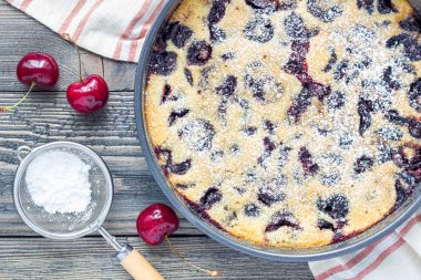 Görünüm Clafoutis pişirme çanağı, yatay, kiraz ile top