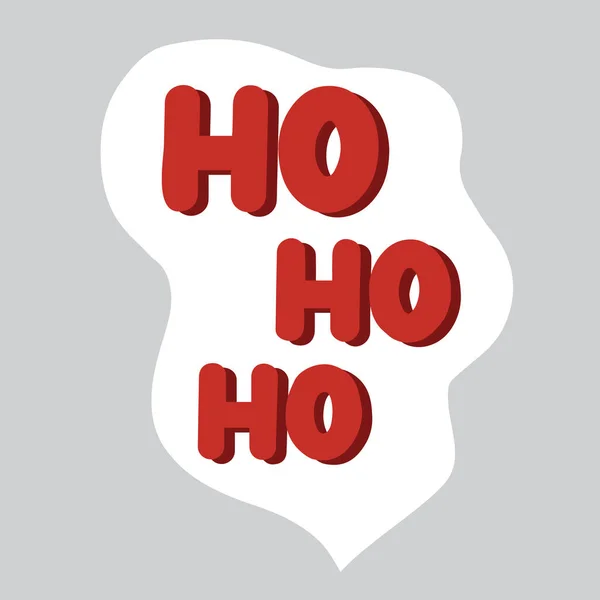 Weihnachtssticker Mit Hohoho Schriftzug Feiertagselement Druckfertig Vektorillustration — Stockvektor