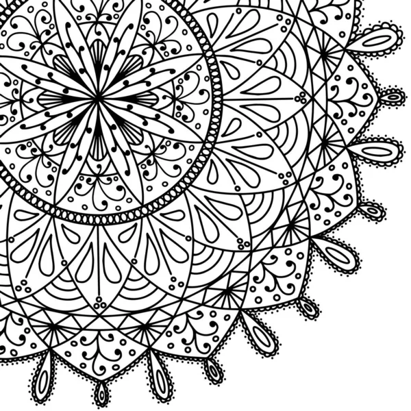 Modèle Mandala Dessiné Main Avec Des Éléments Floraux Pour Livre — Photo