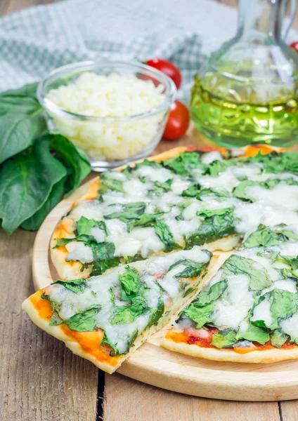 Пицца с домашним сыром — стоковое фото
