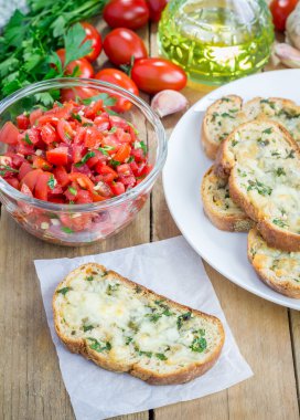 Yapımı domates bruschetta