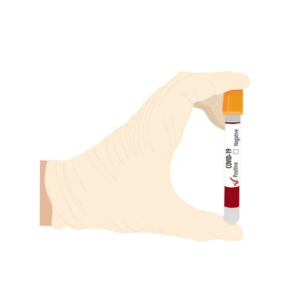 코로나 바이러스 콘셉트 Italian Flag Blood Test Tube Covid Banner — 스톡 벡터