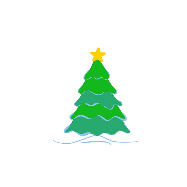Grüner Weihnachtsbaum Als Symbol Für Ein Glückliches Neues Jahr Heirate — Stockvektor