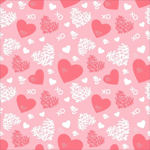 Valentine Seamless Pattern Valentines Day Seamless Background Romantic Background Texture — Stock Vector