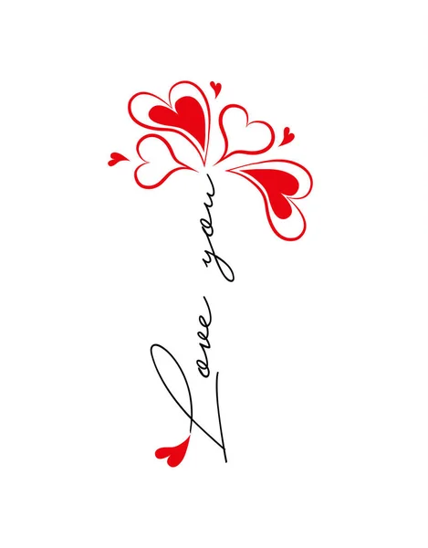 Valentinsdagsdesign Blomst Med Hjerteformede Kronbladene Feriebanner Webplakat Løpeseddel Stilig Brosjyre – stockvektor