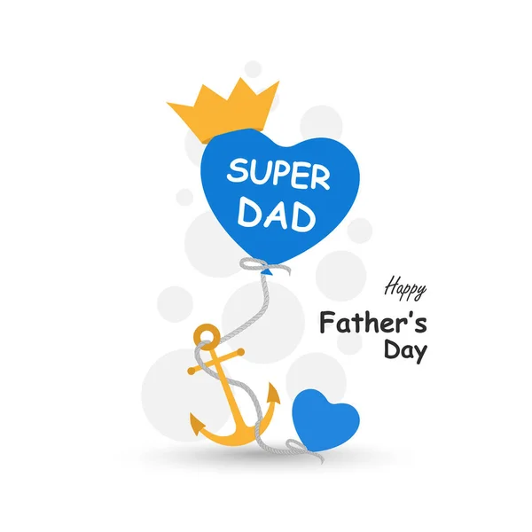 Happy Father Day Holiday Card Poster Banner Template Anchor Rope — Stock Vector