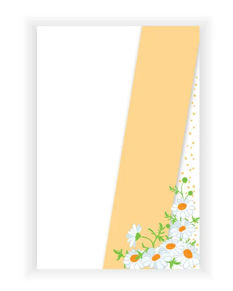 Bunte Blumen Sommer Hintergrund Mit Gänseblümchen Layout Banner Design Poster — Stockvektor