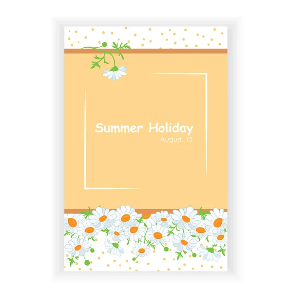 Barevné Květinové Letní Pozadí Sedmikráskami Dispoziční Bannery Design Plakát Přání — Stockový vektor