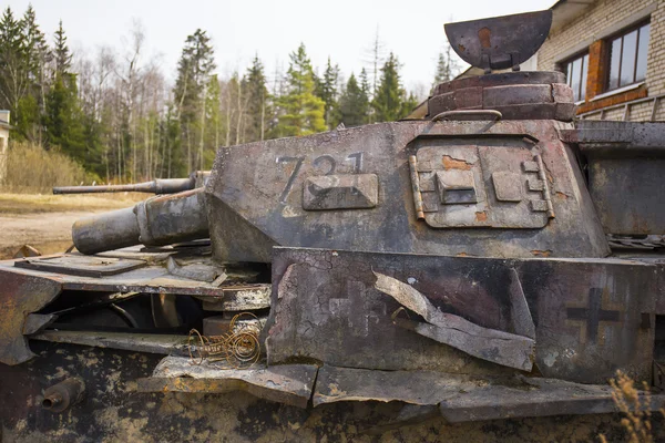 Zničené německé tanky staré — Stock fotografie
