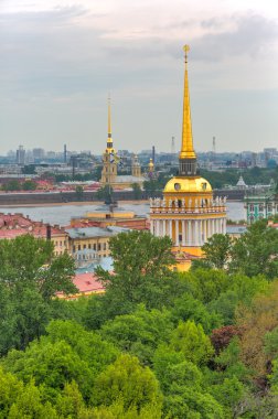 Admiralty Colonnade St. Isaacs Cathedral St. Petersburg Rusya Hava görünümü oluşturma