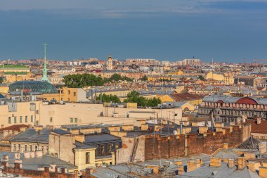 St. Isaacs Katedrali Saint Petersburg Rusya Colonnade Cityscape havadan görünümü