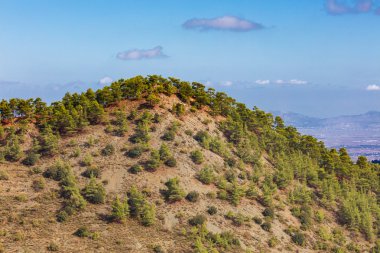 İçinde Troodos Dağları manzara