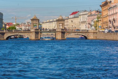 Saint Petersburg, Rusya - 28 Mayıs 2015: Lomonosov Köprüsü