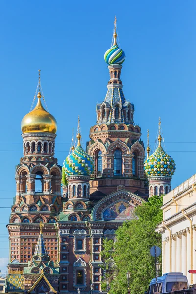 Αγία Πετρούπολη, Ρωσία - 28 Μαΐου 2015: Θέα στην εκκλησία του Σωτήρα στο αίμα — Φωτογραφία Αρχείου