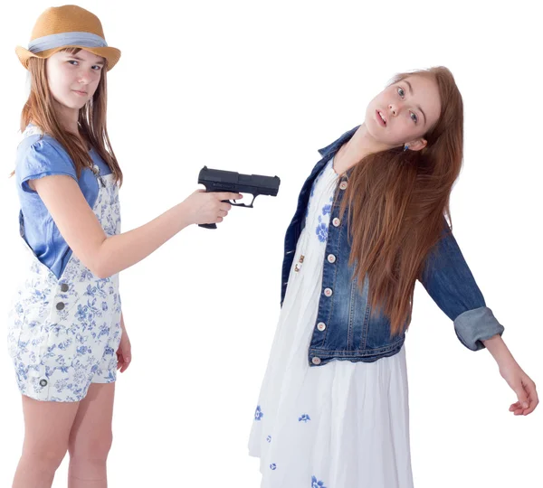 Teen girls cruelty problem — Stock Photo, Image