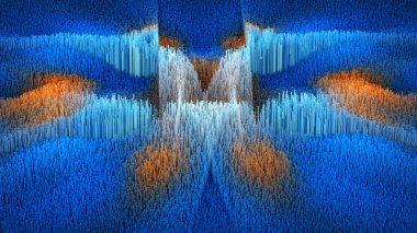 soyut makro 3D çizimi işlemek milyonlarca yapısı sütunlar