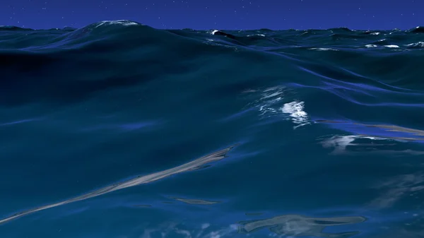 波状水面の 3 d イラストレーション — ストック写真