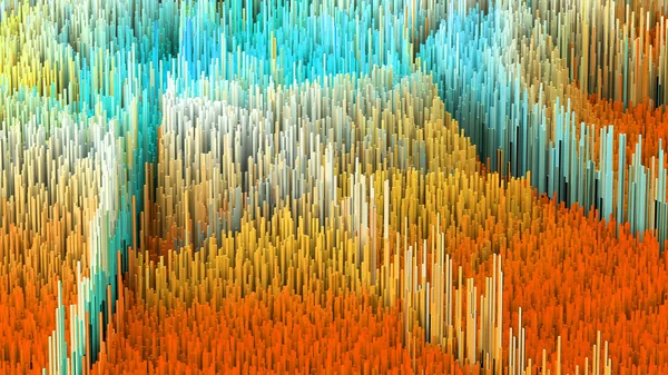 Ilustración 3D de la estructura de renderizado macro abstracta hecha de millones de columnas —  Fotos de Stock
