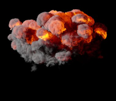 patlama yangın bulut 3D çizimi