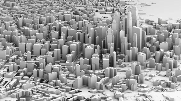 Ilustración 3D de la ciudad moderna futurista — Foto de Stock