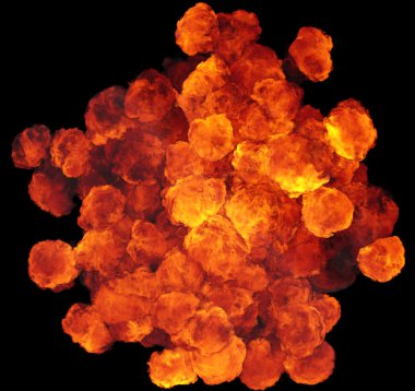 patlama yangın bulut 3D çizimi