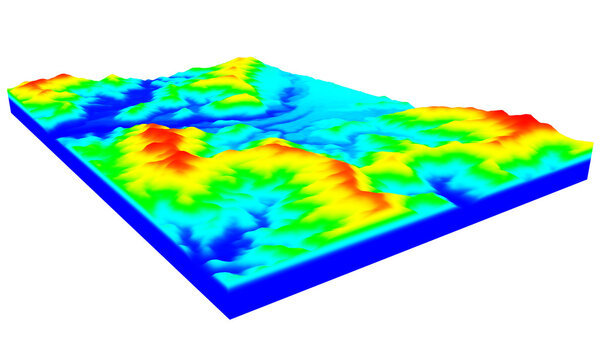 3D иллюстрация структуры поверхности рельефа
