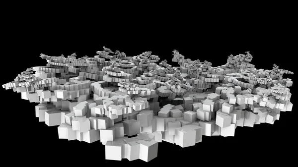 3D-Illustration von chaotischen Würfelobjekten — Stockfoto