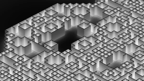 Ilustração 3D da superfície do labirinto techno — Fotografia de Stock
