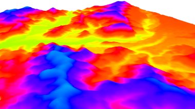 3D arazi yüzey yapısının resmini