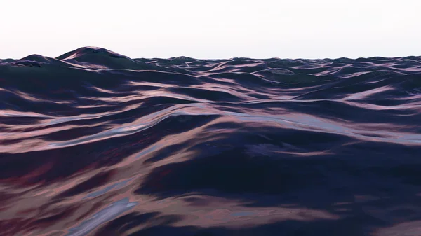 3D απεικόνιση του νερού κυματιστή επιφάνεια — Φωτογραφία Αρχείου