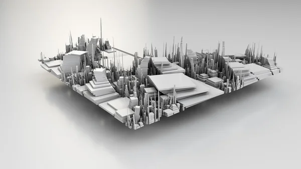 未来的现代城市三维图 — 图库照片