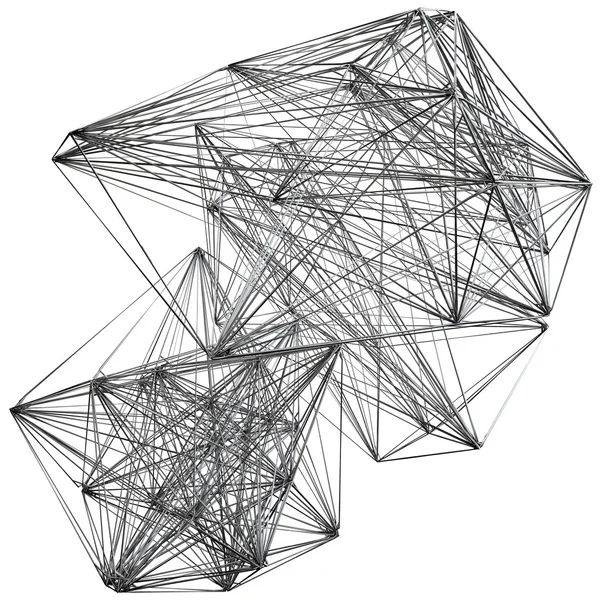 Ilustración 3D de la estructura de conexión geométrica de anteproyecto — Foto de Stock