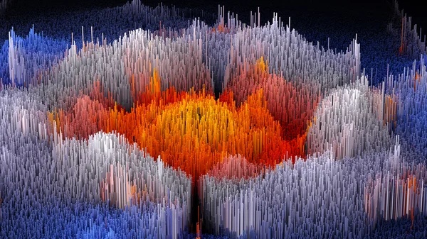 3D ілюстрація абстрактної макрорендерної структури з мільйонів стовпчиків — стокове фото