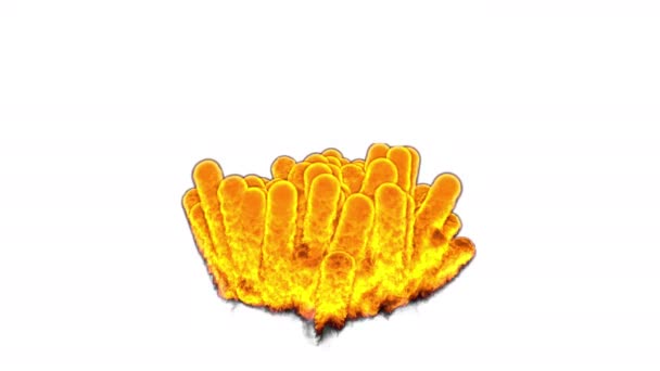 3D illustration of explosion fire cloud — Stock Video