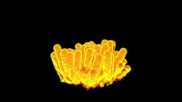 Ilustración 3D de explosión nube de fuego — Vídeo de stock